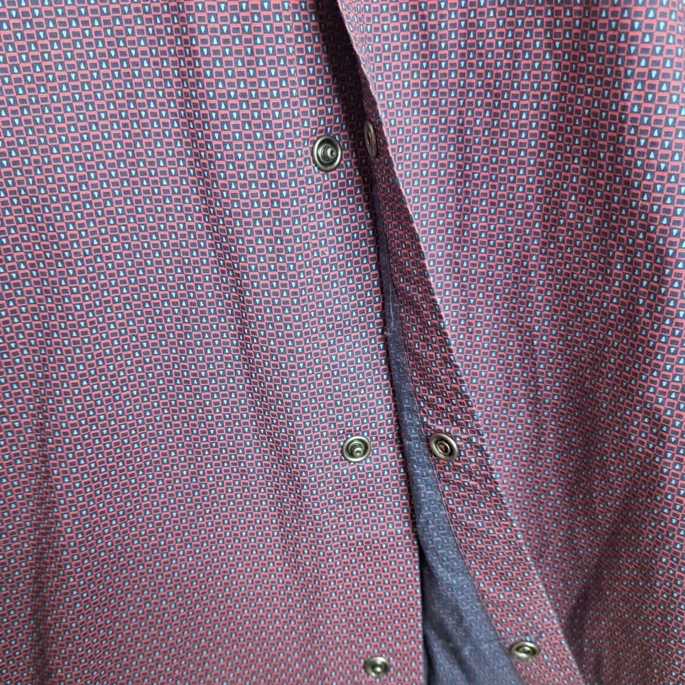 Corpcore Banana Republic Men's Large Slim Fit Button Up Geometric Micro Print